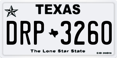 TX license plate DRP3260