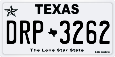 TX license plate DRP3262