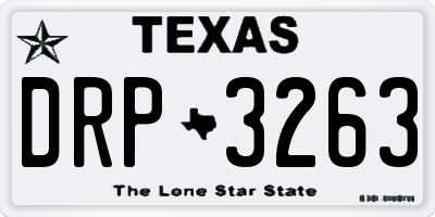 TX license plate DRP3263