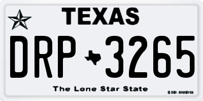 TX license plate DRP3265