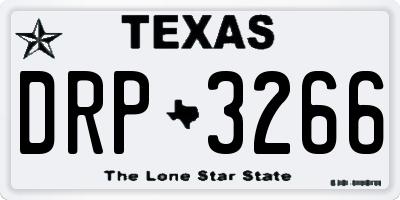 TX license plate DRP3266