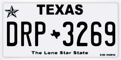 TX license plate DRP3269