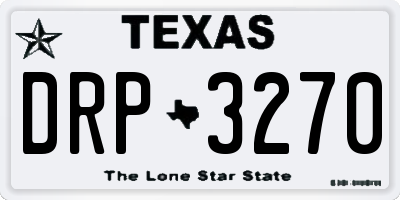 TX license plate DRP3270
