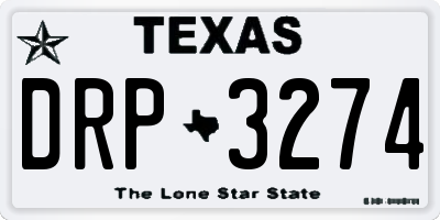 TX license plate DRP3274