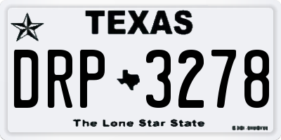 TX license plate DRP3278