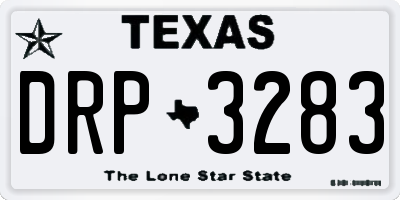 TX license plate DRP3283