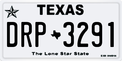 TX license plate DRP3291