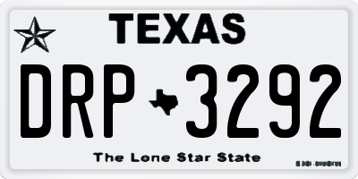 TX license plate DRP3292