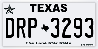 TX license plate DRP3293