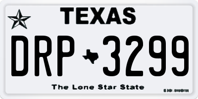 TX license plate DRP3299