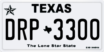 TX license plate DRP3300