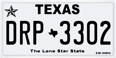 TX license plate DRP3302