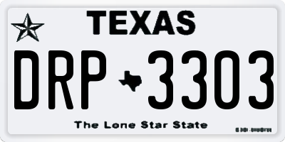 TX license plate DRP3303