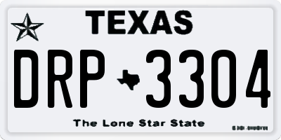 TX license plate DRP3304