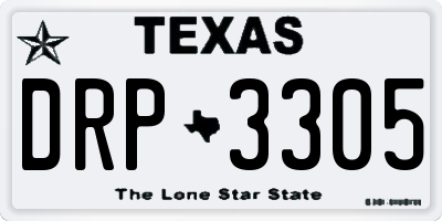 TX license plate DRP3305