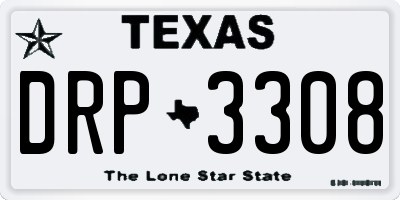 TX license plate DRP3308