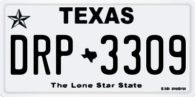 TX license plate DRP3309
