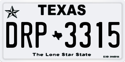 TX license plate DRP3315