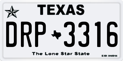 TX license plate DRP3316