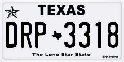 TX license plate DRP3318