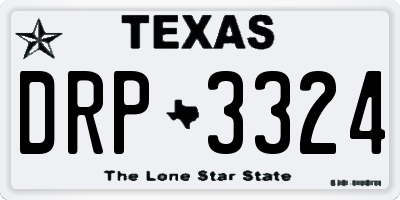 TX license plate DRP3324