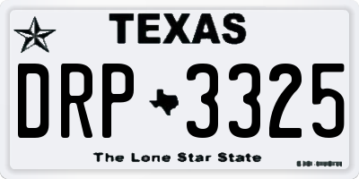 TX license plate DRP3325