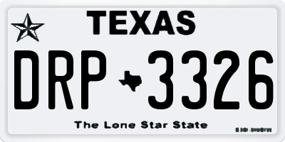 TX license plate DRP3326