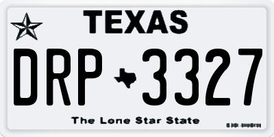 TX license plate DRP3327