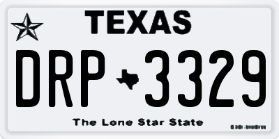 TX license plate DRP3329