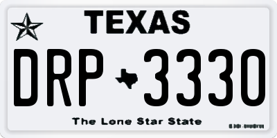 TX license plate DRP3330