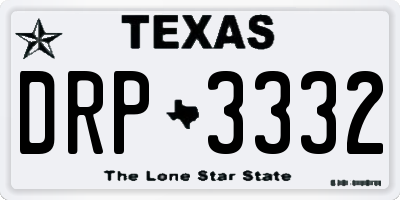 TX license plate DRP3332