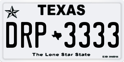 TX license plate DRP3333