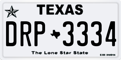 TX license plate DRP3334