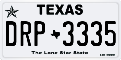TX license plate DRP3335