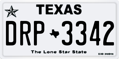 TX license plate DRP3342