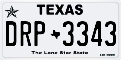 TX license plate DRP3343