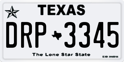 TX license plate DRP3345