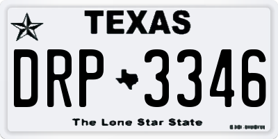 TX license plate DRP3346