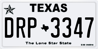 TX license plate DRP3347