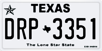 TX license plate DRP3351