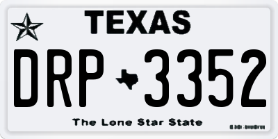 TX license plate DRP3352