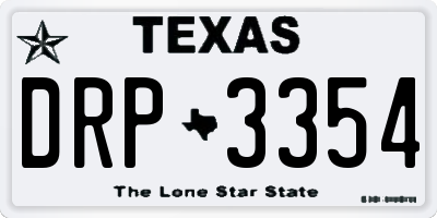 TX license plate DRP3354