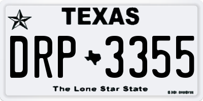 TX license plate DRP3355