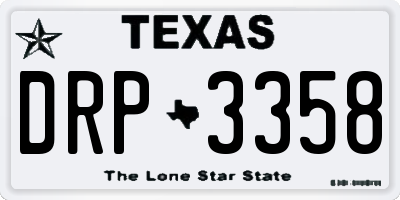 TX license plate DRP3358