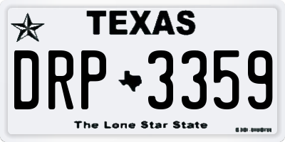 TX license plate DRP3359