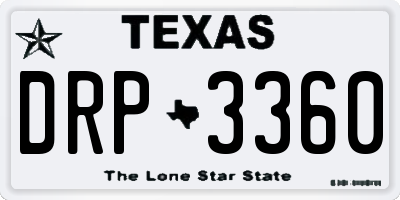 TX license plate DRP3360
