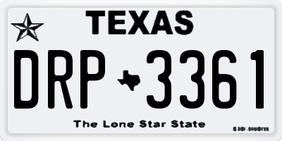 TX license plate DRP3361
