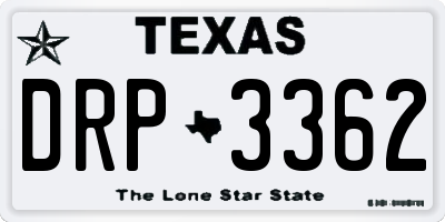 TX license plate DRP3362