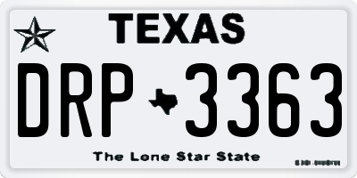 TX license plate DRP3363