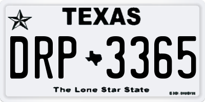 TX license plate DRP3365